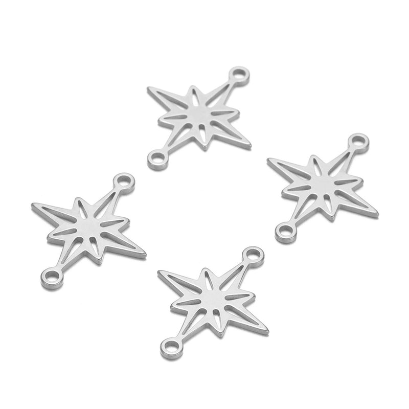 20 PCS/Package 14*18MM 304 Stainless Steel Hexagram Pendant