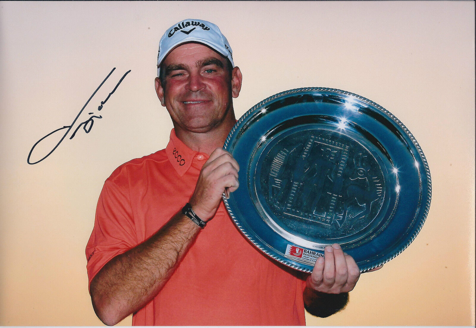 Thomas BJORN SIGNED Autograph 12x8 Photo Poster painting AFTAL COA Bahrain Invitational GOLF