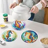 4Pcs h&ouml;lzerne Seepferdchen Tischsets - 5d DIY Handwerk Geschirr