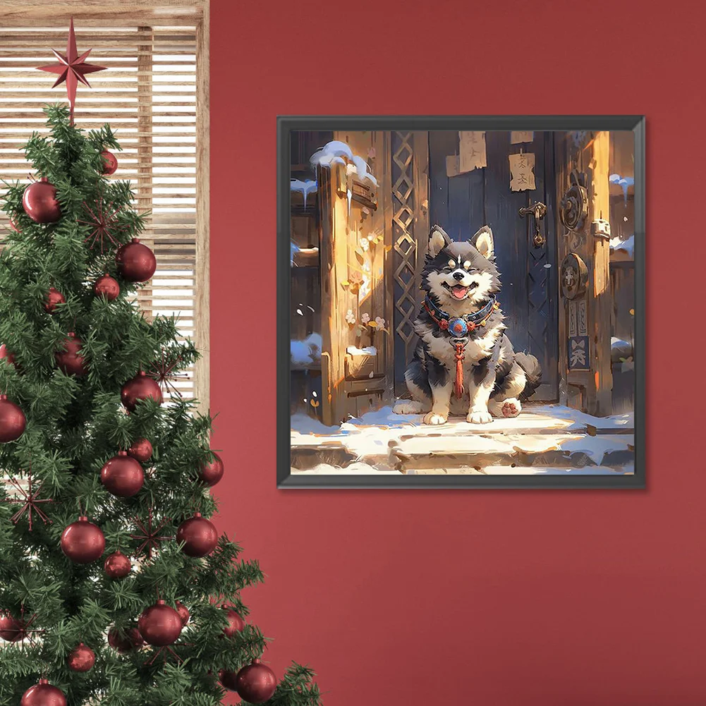 Full Round Diamond Painting 30*30cm - Plateau Guard Dog