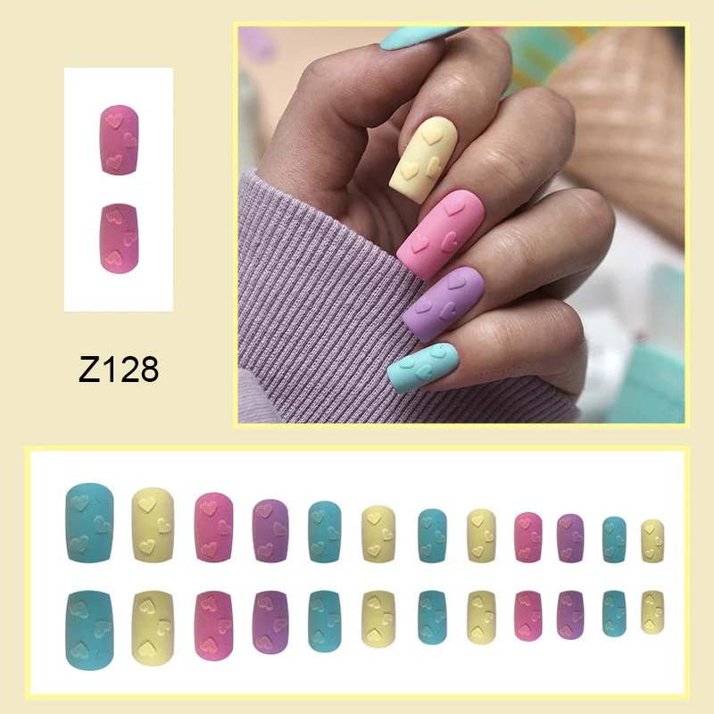 Churchf Churchf White Color Relief Love Nail Simple Atmosphere Valentine's Day Frosted Generous Wear A Light Luxury Wind Beautiful Jia Piece