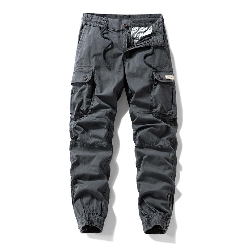 Menswear Fashion Men's Pants - Versatile Functional Cargo Pants for Men, Drawstring Cuffs, Multiple Pockets, Retro Outdoor Casual Style