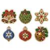 6PCS  DIY Pearl Diamond Painting Christmas Fridge Magnets, Sparkling Rhinestone Refrigerator Magnet Craft Kit for Home Decor & Gifts