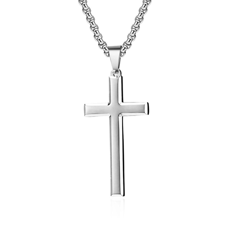 Neutral Style Men's And Women's Niche Personalized Wear Simple Titanium Steel Cross Necklace In Stock