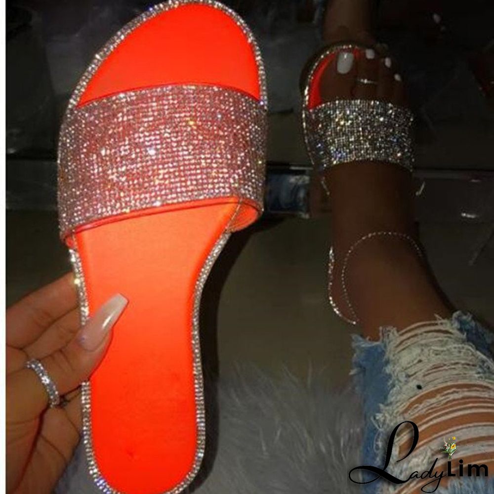Black Fashion Casual Split Joint Rhinestone Round Comfortable Shoes