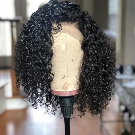 150% Density Lace Front Curly Wigs Short Bob Cut with Baby Hair for Women