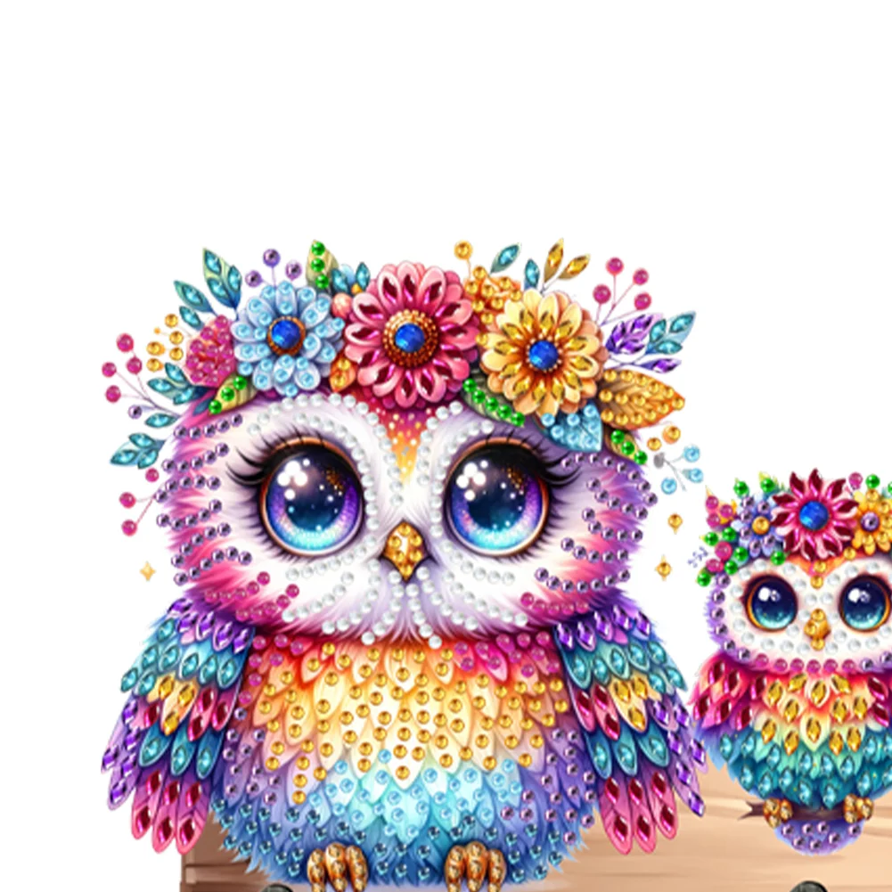DIY Owls Wooden Diamond Painting Hanging Hooks for Beginners Adults(29*15cm)
