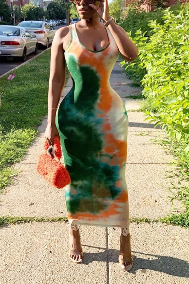 Fashion Sexy Print Sleeveless Dress