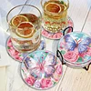 [Upgrade]6pcs/set DIY Diamond Painting Waterproof Case Classic Butterfly Coaster Gift Decor Set