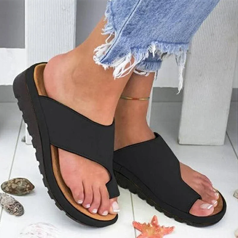 Women Sandals Casual Flip-flops Summer Shoes Woman Wedges Sandals Platform Heels Sandalias Mujer Big Toe Foot Correction Sandals