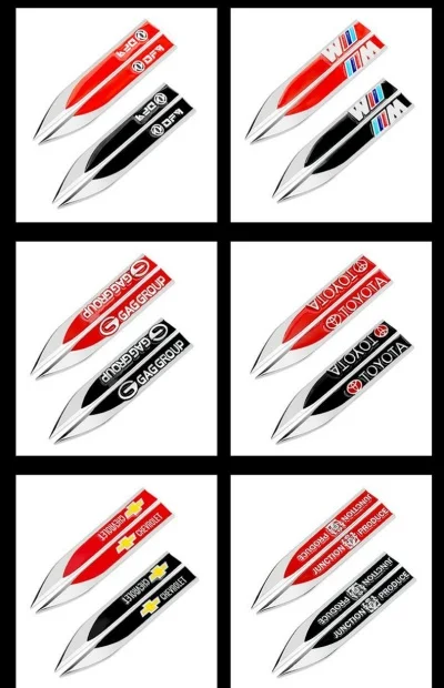 Blade Metal 3D Car Logo Side Label Car Sticker