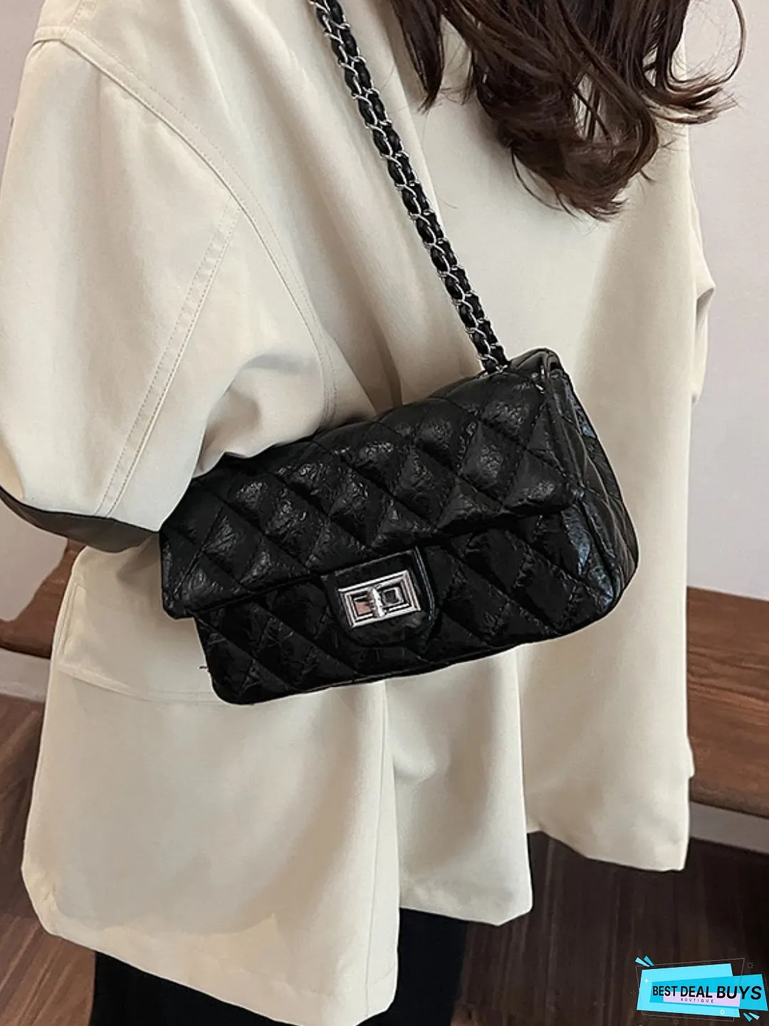 Rhombus Twist-Lock Shoulder Bag