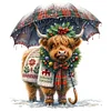 (Counted/Stamped)Christmas Highland Cow-11CT Cross Stitch 40*40cm