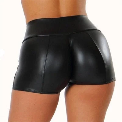 High Waist Shorts For Women Summer Booty Shorts Korean Style Sexy Black Shorts High Waist Sports Sweatpants Leather Shorts