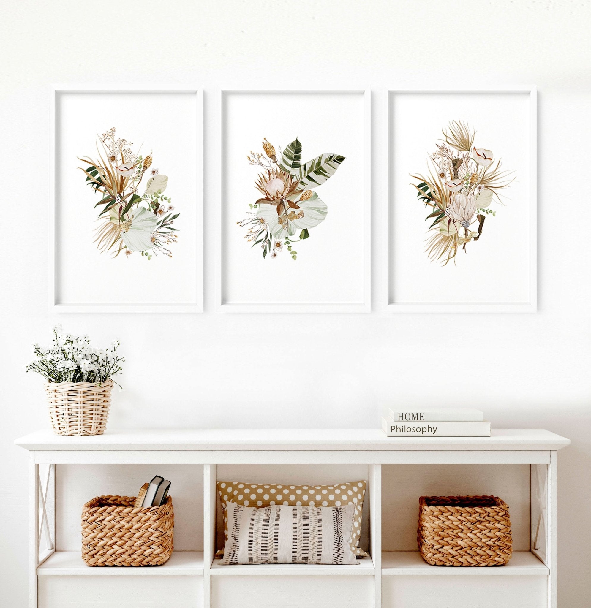 Bohemian wall art decor | Set of 3 framed wall art prints everthome