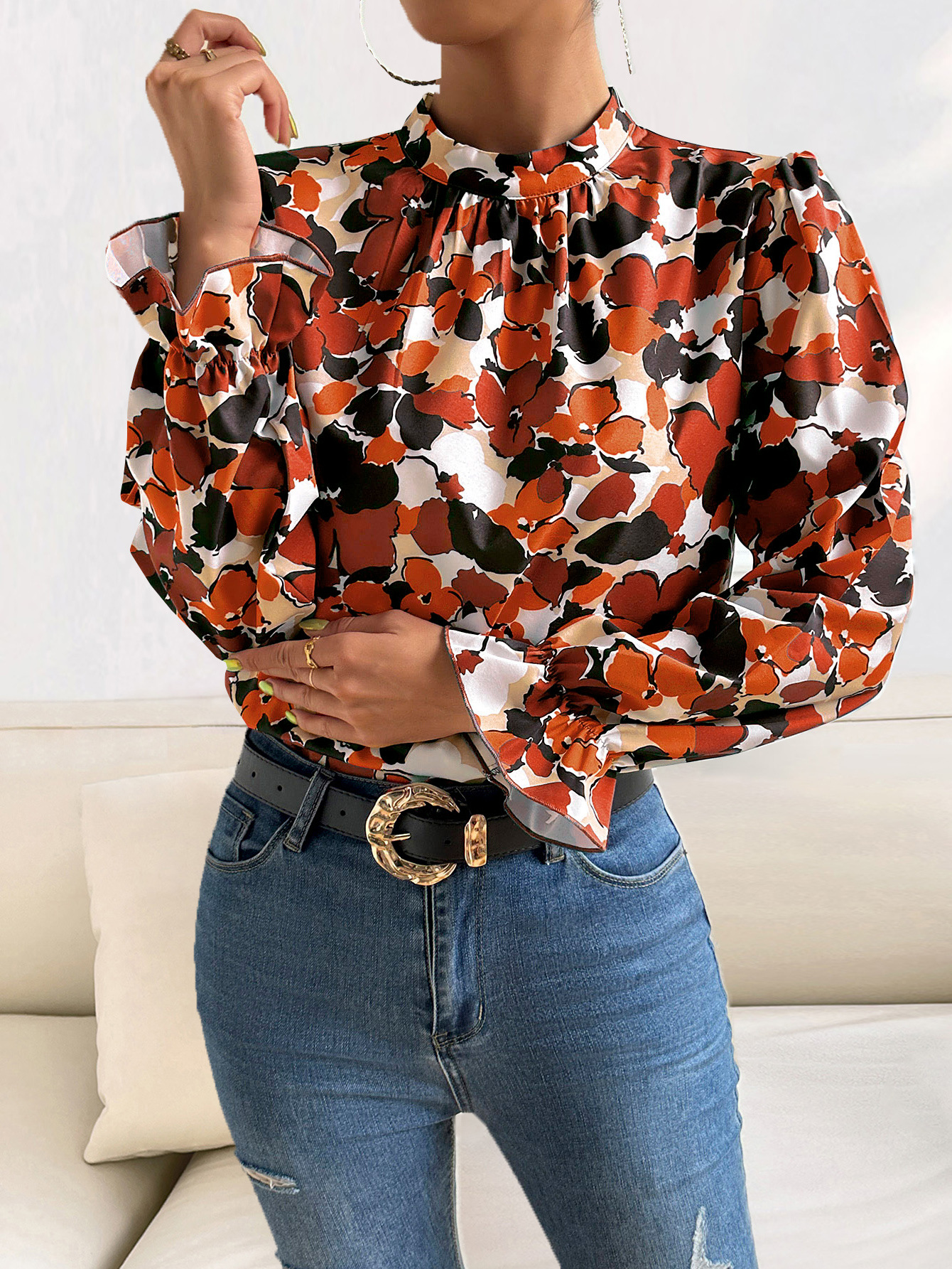 Bohemian Casual Print Fashion Top Shirt