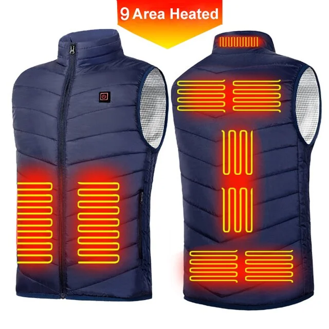 Winter New 11 Areas Heated Vest Men Keep warm Vest USB Electric Heating Jacket Thermal Waistcoat Winter Hunting Outdoor Vest
