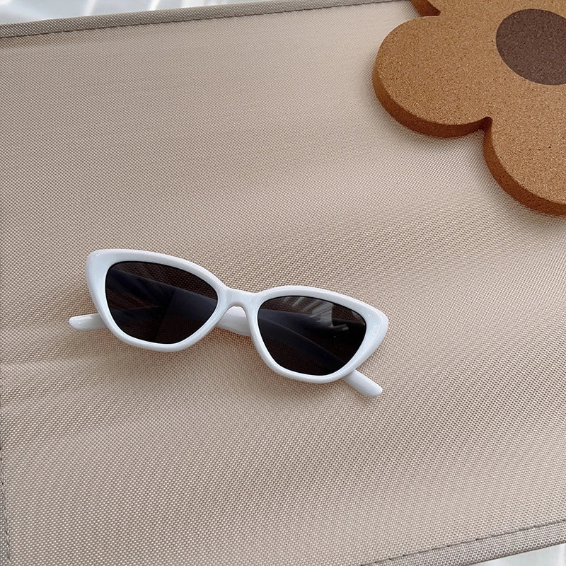 Minimalist Classic Style Solid Color Acrylic Cat Eye Full Frame Kids Sunglasses