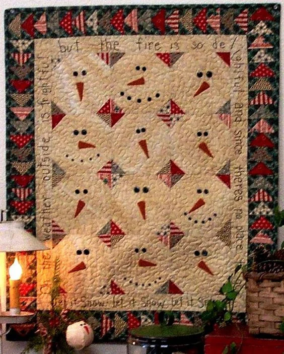 🔥kukelife🔥Christmas Snowman CLA11110463Q Quilt Blanket