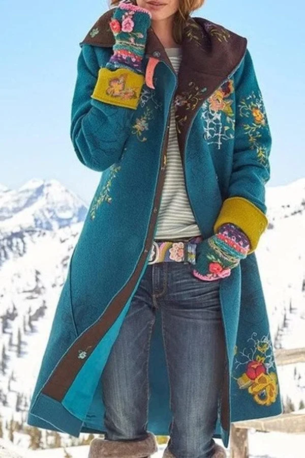 Fashion Casual Printed Warm Coat