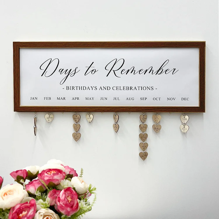 Personalized Family Name Birthday  Calendar Board Days To Remember