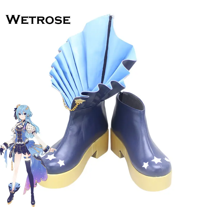 [Wetrose] Pre-Order Hololive Virtual YouTuber Vtuber Hoshimachi Suisei Leather Shoes Cosplay Shoes