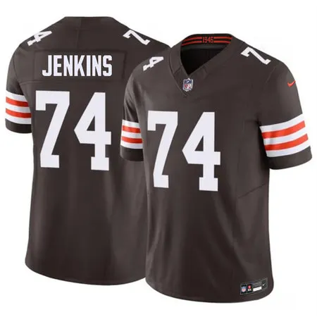 Men's Cleveland Browns #74 Elgton Jenkins Brown 2026 F.U.S.E. Vapor Limited Stitched Football Jersey