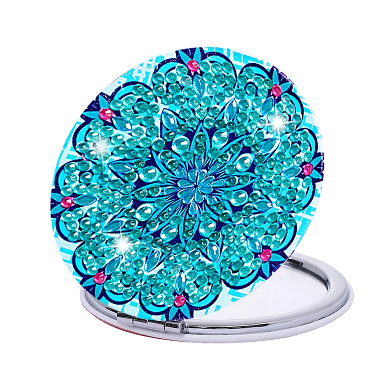 DIY Crystal Diamond Mirror Portable Mandala Art Craft Set Pocket Mirror for Girl