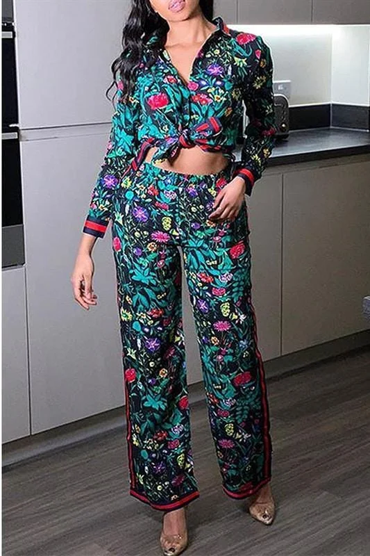 Fashion Casual Printing Two Piece