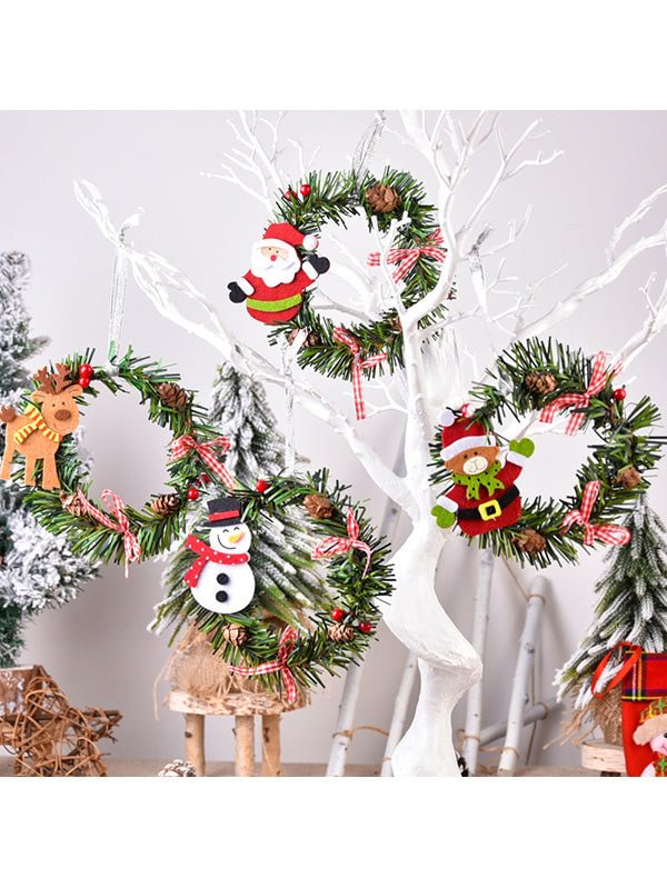 Mini Hanging Christmas Decorations Cute Christmas Wreath-elleschic