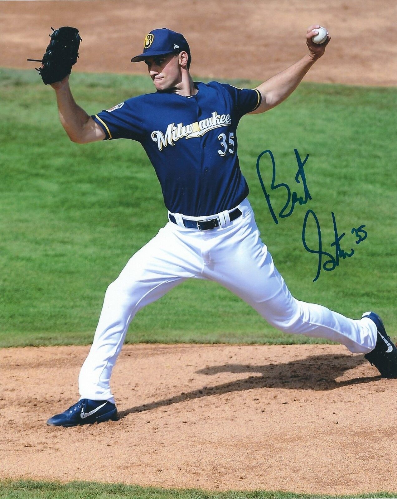 Signed 8x10 BRENT SUTER Milwaukee Brewers Autographed Photo Poster painting - COA