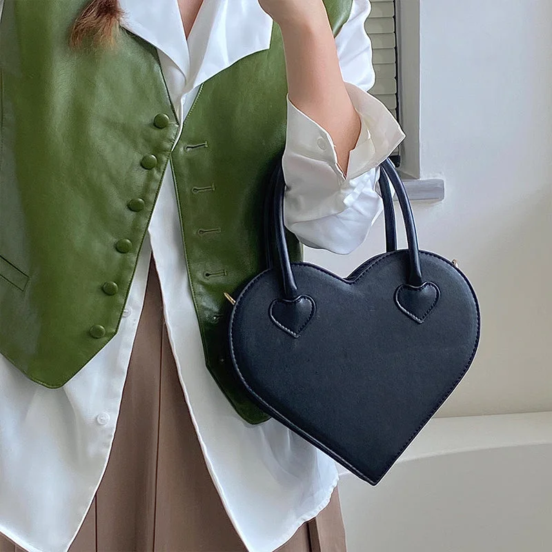Lovely Heart Design Handbag, Beautiful Pu Leather Purse For Women