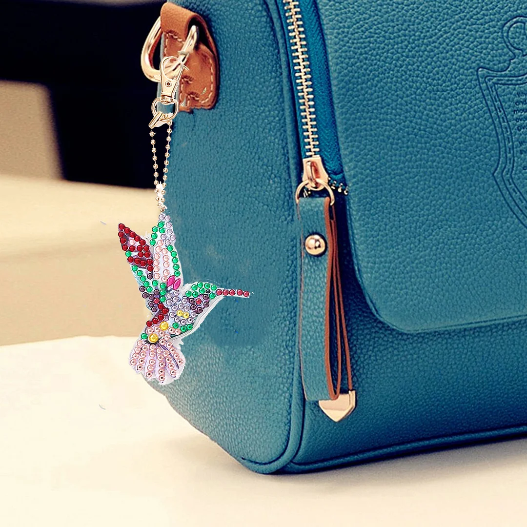 4pcs DIY Diamond Painting Keychain - Hummingbird(Double Sided)