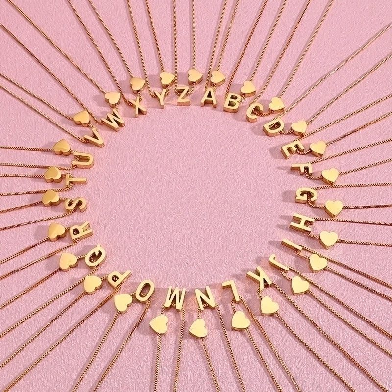 Titanium Steel 18K Gold Plated Korean Style Plating Letter Necklace