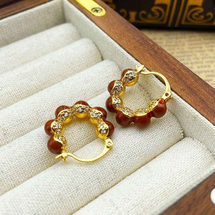 Drop Glazed U-shaped Ear Buckle