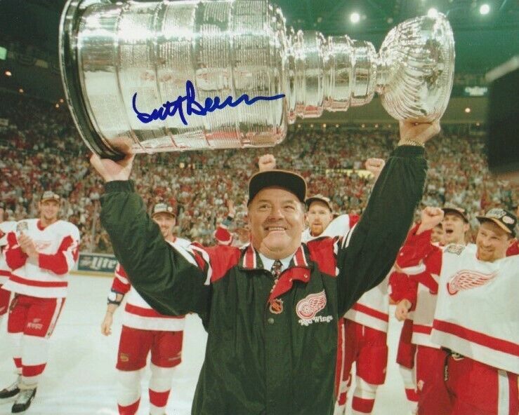 SCOTTY BOWMAN SIGNED DETROIT RED WINGS STANLEY CUP 8x10 Photo Poster painting! HHOF EXACT PROOF