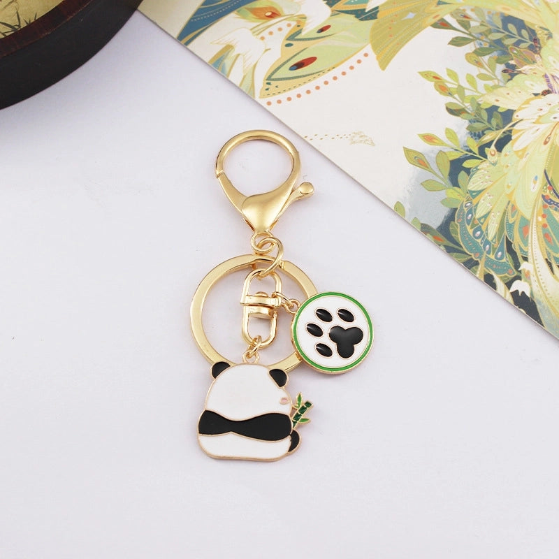 Cartoon Style Panda Zinc Alloy Unisex Keychain