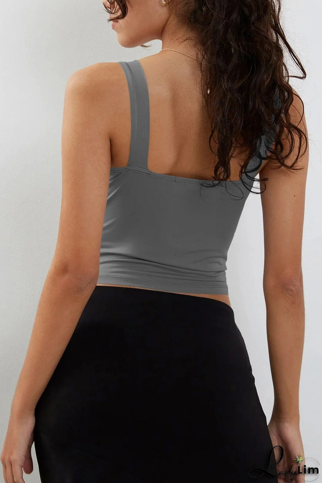 Square Neck Tie-up Ruched Vest