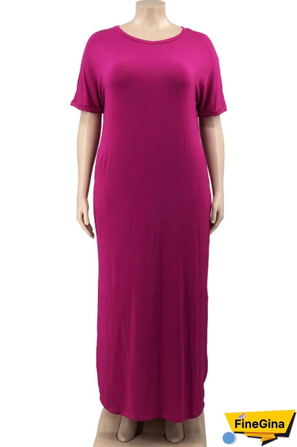 Yellow Casual Solid Patchwork Slit V Neck Straight Plus Size Dresses