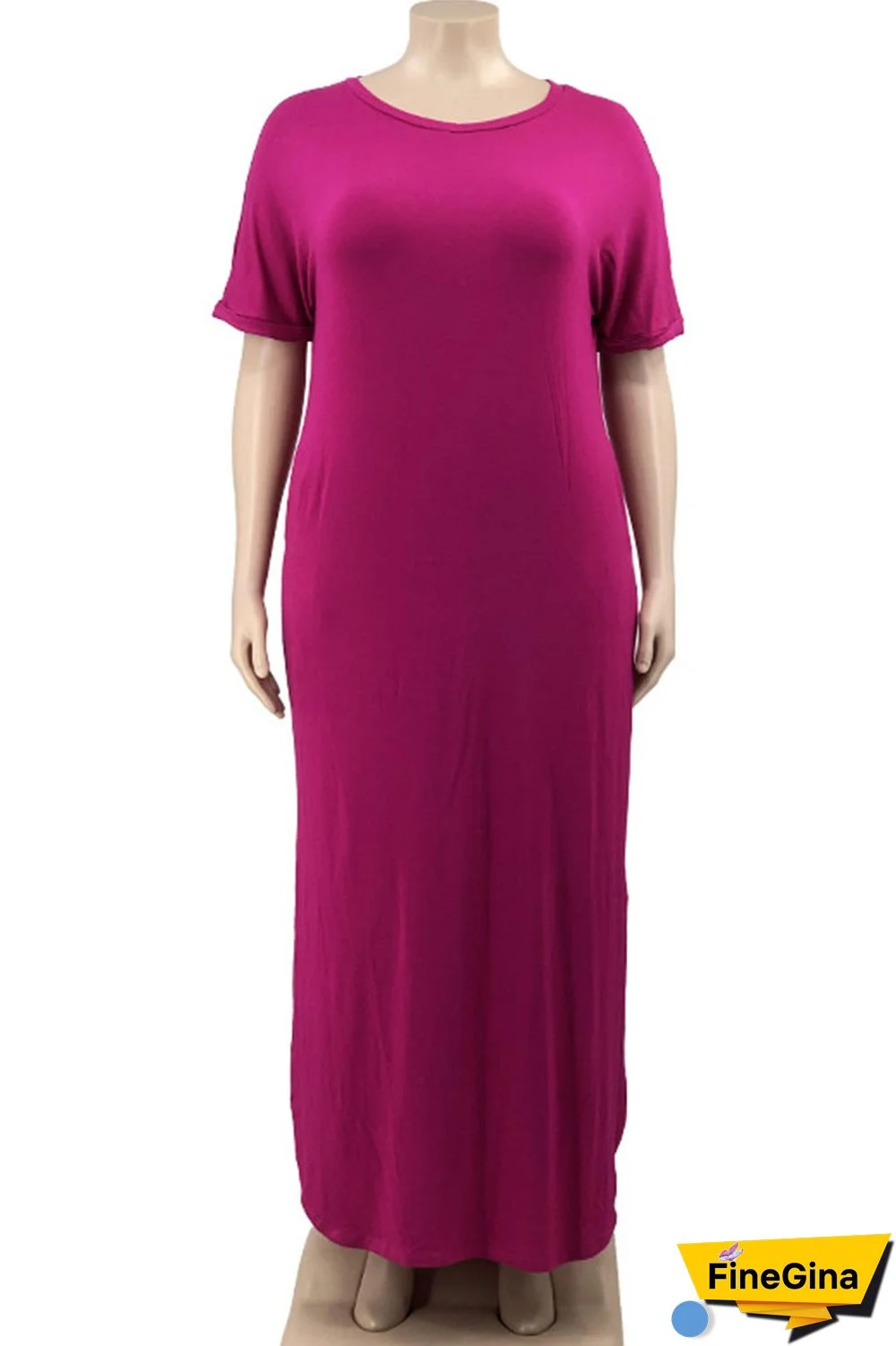 Yellow Casual Solid Patchwork Slit V Neck Straight Plus Size Dresses