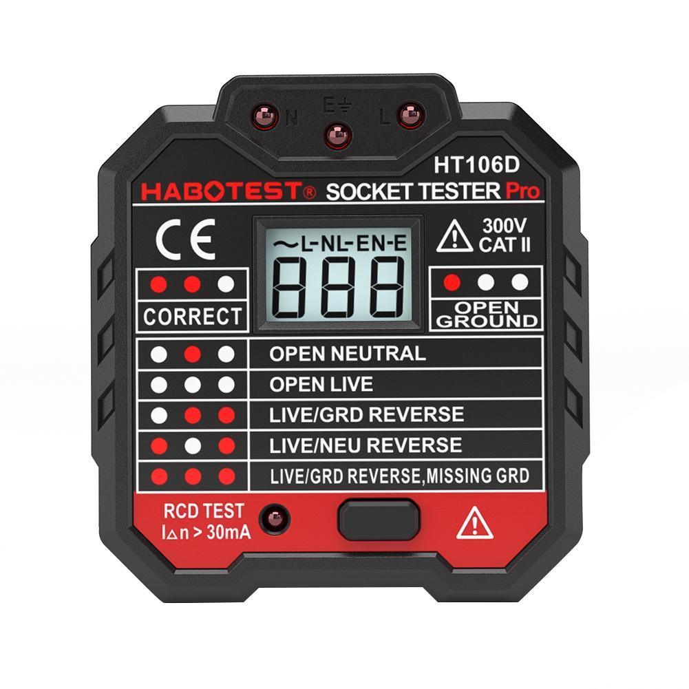 

HABOTEST Socket Tester Digital Display Plug In Electric Mains Fault Checker, 501 Original