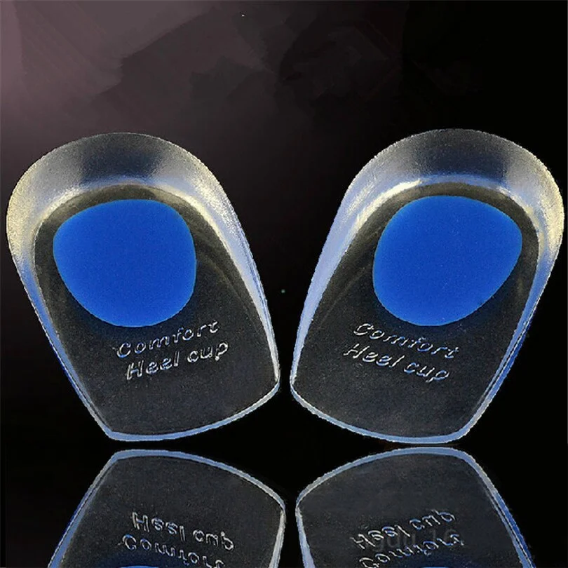 CUHAKCI Fashion Liners Soft Rubber Gel Pain Heel Spur Cup Insoles Support Peds Cushion Inserts High Quality Unisex Female 1 Pair