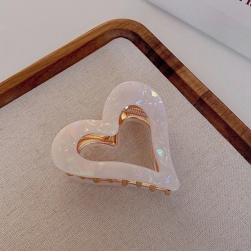 Women’s Minimalist Classic Style Heart Shape Alloy Polishing Hair Clip