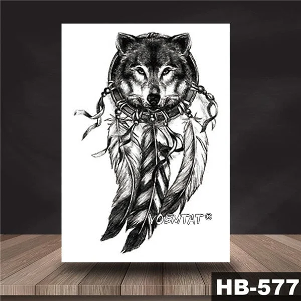 Waterproof Temporary Tattoo Sticker Black color dragon pattern tattoo Water Transfer Skull body art fake tattoo For Women Men