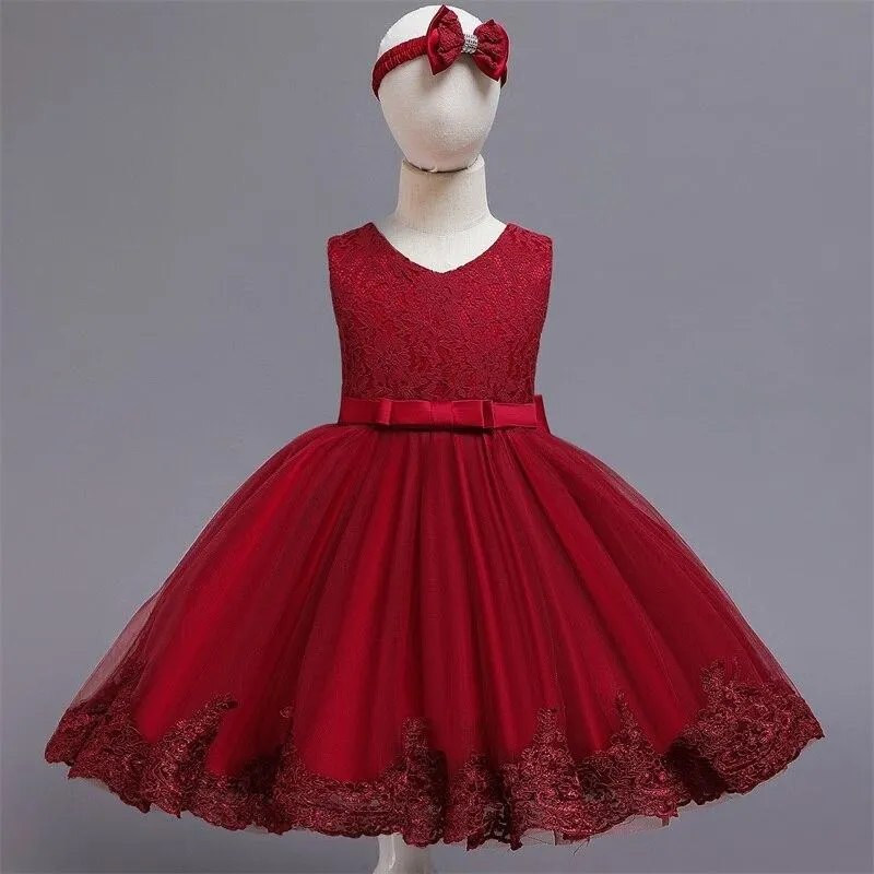 Newborn Baby Girl 1 Year Birthday Dress Tutu First Christmas Party Cute Bow Dress Infant Christening Gown Toddler Girls Clothes