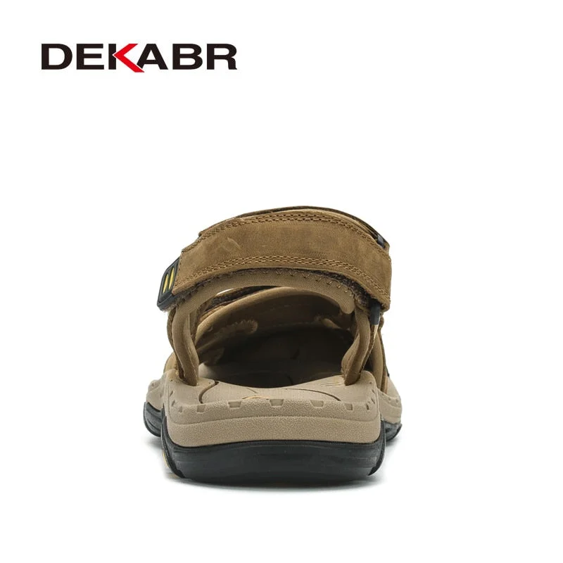 DEKABR Genuine Leather Men Shoes Summer New Large Size Men's Sandals Men Sandals Fashion Sandals Slippers Big Size 38-47