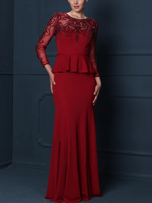 Round neck mesh lace dress