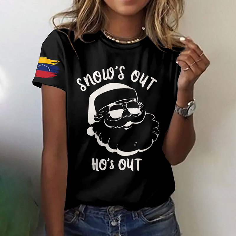 Women's Snow's Out He's Out Free Venezuela Inspired Short-sleeved T-shirt artswardrobe