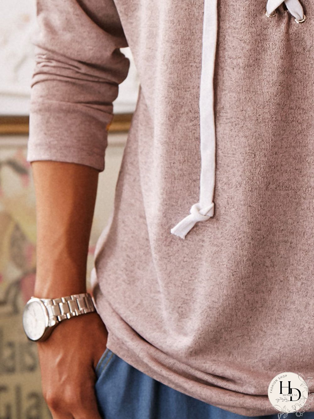 Pink Long Sleeve Solid T-shirt