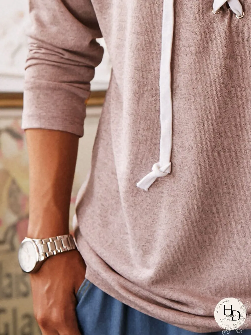 Pink Long Sleeve Solid T-shirt
